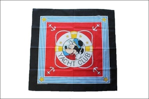 80's ミッキー バンダナ USA製 ディズニー YACHT CLUB The Walt Disney Company ビンテージ ヴィンテージ USA 古着 オールド DC105