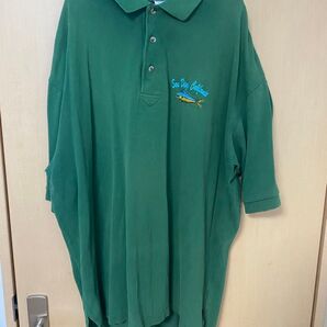 緑ポロシャツ 古着 ビッグサイズ ノーブランド