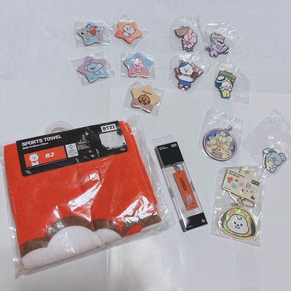 BT21 ・タオル・缶バッジ ・キーホルダー 《BTS、公式キャラクターグッズ》※セット売りになります。