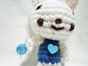 *room 183* knitting * Heart * candy ...( blue )* hand made * handmade *
