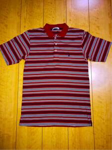  new goods unused * e-s Boy polo-shirt with short sleeves red stripe 160 centimeter man and woman use S size M size 