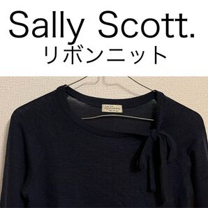 【Sally Scott】サリースコット リボン サマー ニット M ブラック カットソー トップス