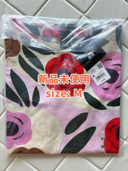 新品タグ付き サイズM ユニクロ UNIQLO マリメッコ グラフィックTシャツ ノースリーブ 花柄