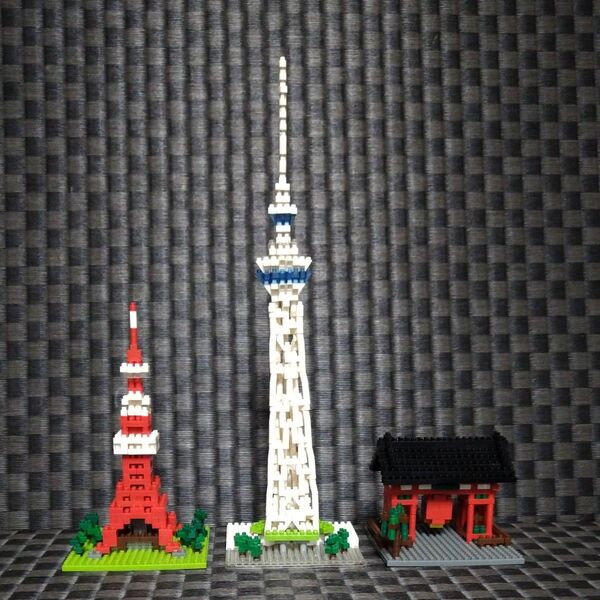 ナノブロック 東京タワー 東京スカイツリー 雷門
