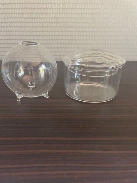 ポーセラーツ ガラス小物入れ2点