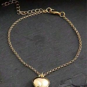 新品 ハート型 ゴールド チェーン ブレスレット シンプル 上品 かわいい可愛い お洒落おしゃれオシャレ レディース アクセサリー