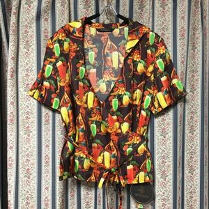  new goods! Hysteric Glamour HYSTERICS tropical girl total pattern kashu cool blouse dress shirt silk resort 