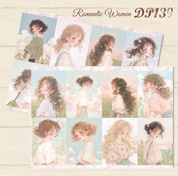 【DP139】デザインペーパー ガール2 コラージュシート