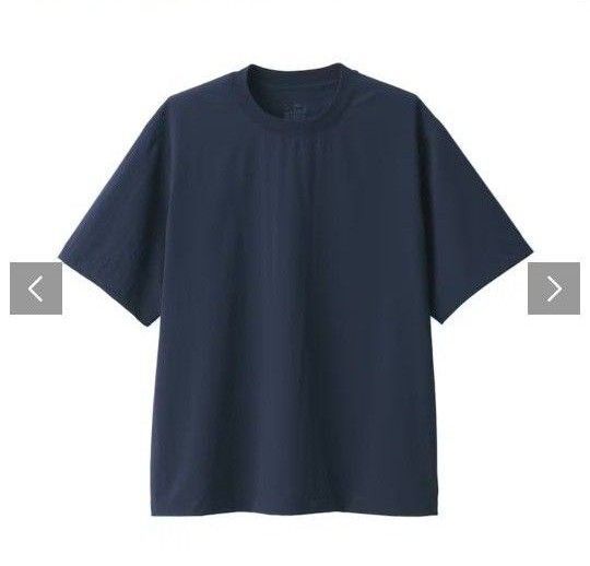 S 無印良品 風を通すストレッチ半袖Tシャツ ネイビー (1度着用)凄く涼しいです!