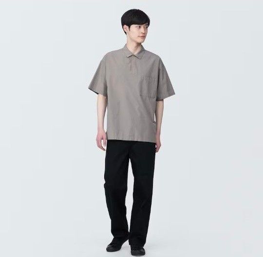 XSとM 無印良品【涼感半袖布帛ポロシャツ+風を通すストレッチショートパンツ】 涼しい!速乾!ゆったり肌離れ! 普段Sウエスト70