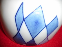 三洋陶器　Yukio　Hattori　藍染菱つなぎ　ヒサゴ型　大鉢　ひょうたん型　陶器　和食器　在庫品_画像6