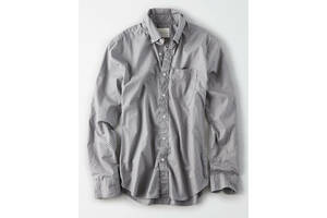 * AE アメリカンイーグル 長袖シャツ AEO Printed Button Down Shirt M / Grey * 