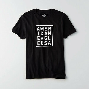 * ラスト * AE 正規品*アメリカンイーグル AE Graphic T Tシャツ / M-T B.Black *