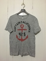 ☆GooTee グーティー 半袖Tシャツ 半袖カットソー クルーネック M 灰色 グレー 霜降り CAPTAIN CALIFORNIA 425 レーヨン混_画像1