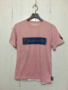 90's ビンテージ☆Dragon ドラゴン 半袖Tシャツ S ピンク ブランドロゴ サングラス OLD オールド