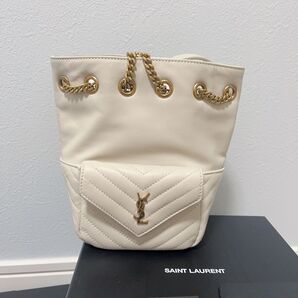 サンローラン 阪急 ジョー ミニバスケット ラムスキン ホワイト 白 CHANEL GUCCI