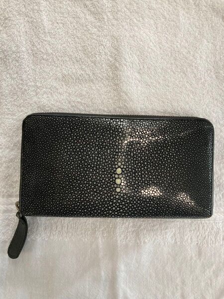 エイ革 長財布 ブラック BLK