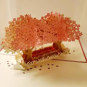 立体カード HANAKO 飛び出すカード 花のカード 桜A サクラ 多目的カード 紙模型 誕生日 母に日 お礼状 お見舞い