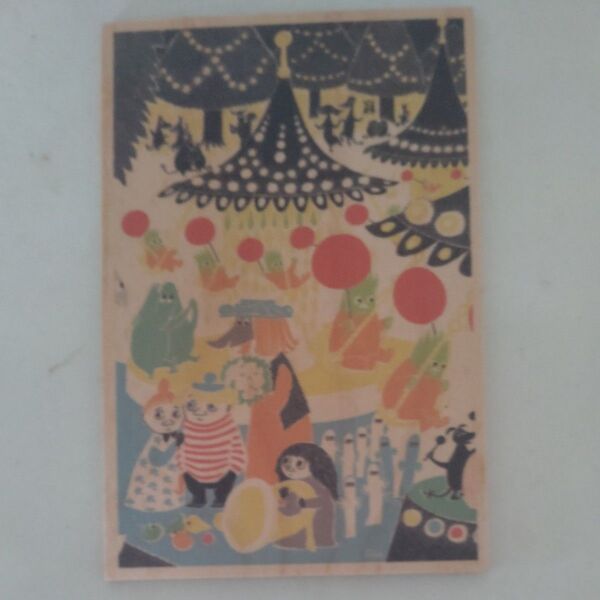 ムーミン木造絵葉書 ポストカードおまけ付き