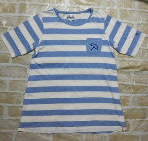 アーニー アーノルドパーマー Tシャツ 半袖 カットソー ロング丈 ボーダー ブルー Mサイズ