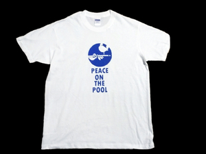 送込　PEACE ON THE POOL　ビリヤード　撞球　半袖Tシャツ　白　2XLサイズ 