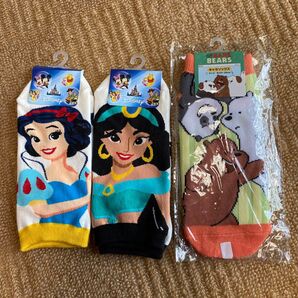 ディズニー他 KIDS キャラクター ソックス アンクル丈 3枚