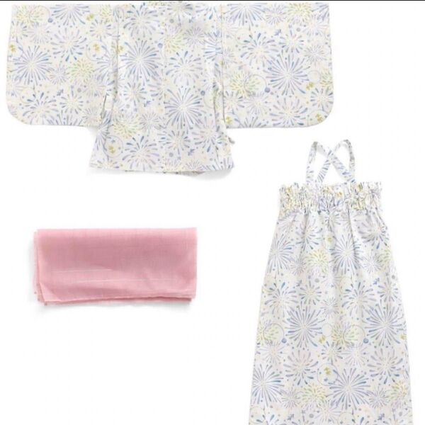 新品 アプレレクール 水彩花火柄浴衣