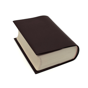 送料無料★お手入れいらずのリサイクルレザーで作ったブックカバー★小型 聖書カバー 5㎝の厚み対応「聖書」旧約続編つき 新共同訳★チョコ