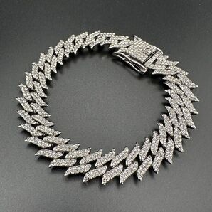 シルバー 豪華 ブレスレット ギラギラ ヒップホップ ラッパー