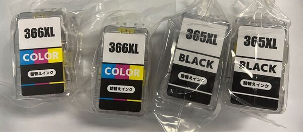 キヤノンBC-365XL BC-366XL 染料 4色セット 4本 互換詰め替えインクカードリッジ 大容量 手袋付き