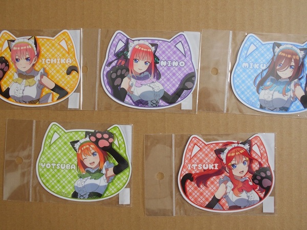 ライセンスエージェント 五等分の花嫁∽ マグネットシート 猫耳メイドver.全5種セット
