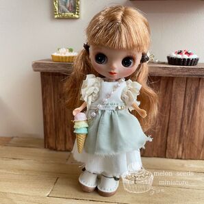 プチブライス ドール用 パステルアイスクリーム バッグ ポシェット ミニチュアスイーツ