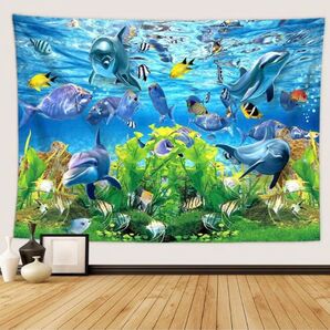 金具付きタペストリー E38 海底 水族館 海 ダイビング 魚