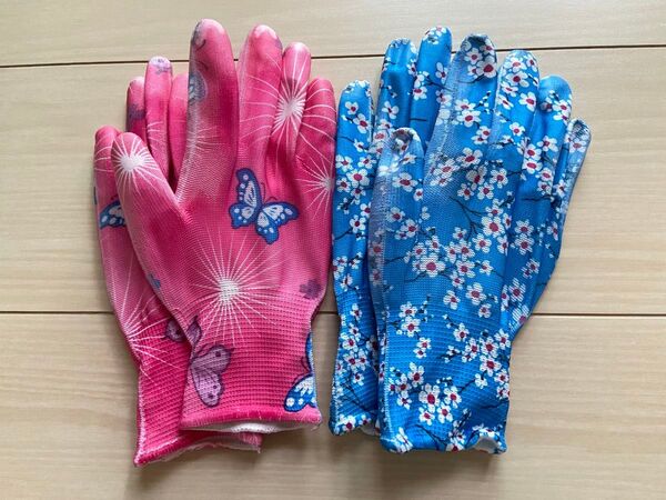 園芸用品手袋(蝶、花柄)
