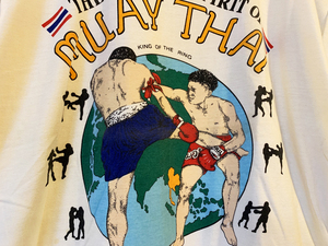 ムエタイ Tシャツ 90s MUAY THAI T-SHIRTS 90年代 ホワイト 白 ルンピニー ラジャダムナン ボクシング 格闘技 King Of The Ring サイズL