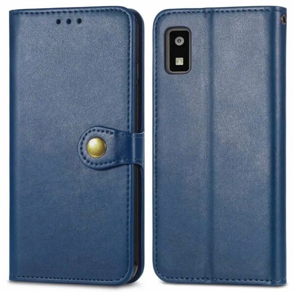 aquos wish3 スマホケース 手帳型 全面保護 上質 ボタンマグネット レザーストラップ付き