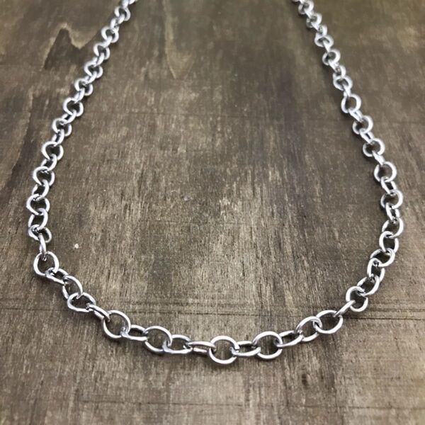 5mm あずきチェーン シルバー*ステンレスネックレス*60cm*サージカルステンレス*金属アレルギー対応*男女兼用ネックレス