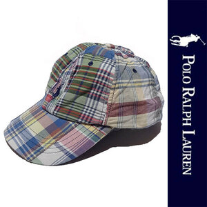 新品 POLO RALPH LAUREN CAP ポロ ラルフローレン キャップ チェック パッチワーク ベースボール 帽子 ぼうし 刺繍 ビッグポニー 正規品