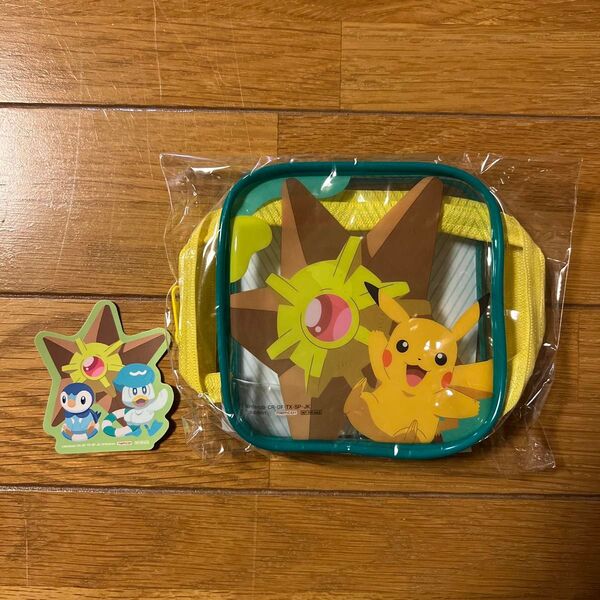 ポケモン わくわくバカンスキャンペーン namco ナムコ クリアポーチ ヒトデマン ピカチュウ ポッチャマ クワッス ステッカー