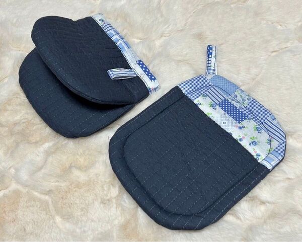 ハンドメイド 鍋敷き 鍋つかみ ミトン ヌビ生地