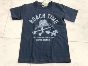 新品 HAPPY HALEIWA ハワイ ハッピーちゃん ハレイワ ハワイ限定 Tシャツ サーフボード 子供 キッズ 半袖　ハッピーハレイワ　紺 S