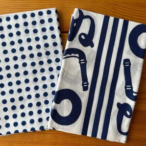 かまわぬ 手ぬぐい2枚セット♪ 豆絞り 青 かまわぬ