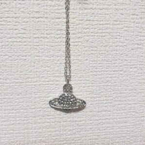 ラインストーン 惑星 ペンダント ネックレス シルバー