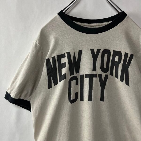 New York CityリンガーTシャツ ジョンレノン トリムT 古着