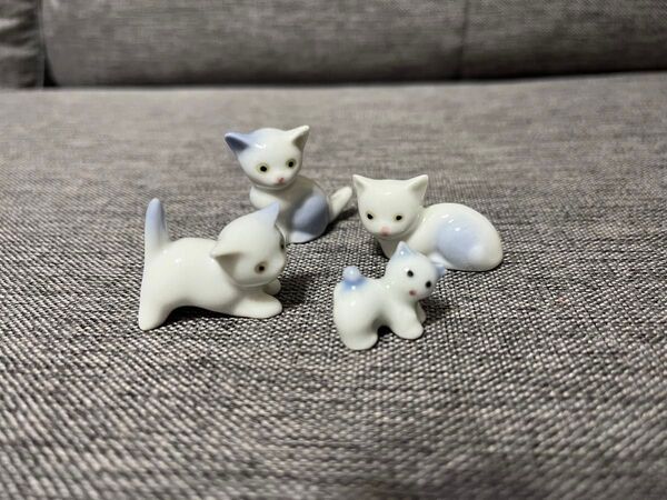 ネコの置物4匹セット 昭和レトロ 猫