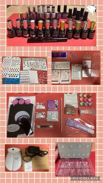【最終値下】ジェル、ライト、チップ、デコパーツ、セミキュアジェルシール等のセット