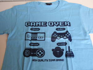 新品＆即決！おもしろTシャツ（GAME OVER ファミコン　プレステ　スーファミ）　MサイズＲ