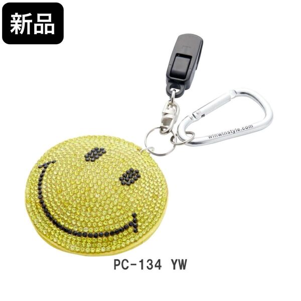 【新品】ウィンウィン パターキャッチャー スマイル ラインストーン イエロー