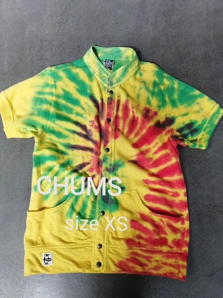 CHUMS チャムス 半袖ジャケット サイズXS 半袖Tシャツ ボタン 半袖シャツ スウェット
