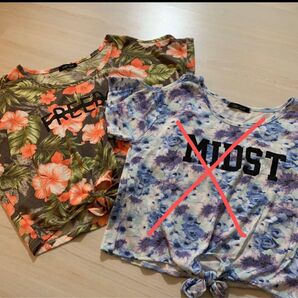 オフショル ギャルTシャツ 夏 柄物 トップス 花柄 Tシャツ 半袖Tシャツ